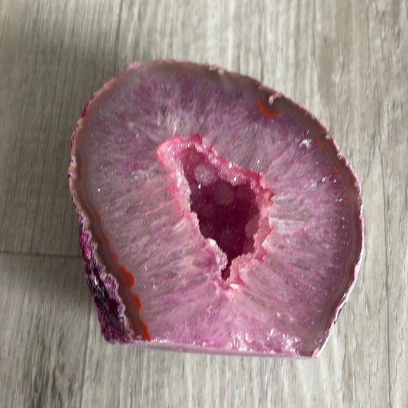 Other - Half cut pink geode crystal rock